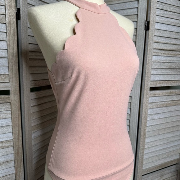 LuLu’s Pink Asymmetrical Fitted Bodysuit - Picture 4 of 6